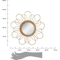 Wiklinowe lustro kwiat 38 cm