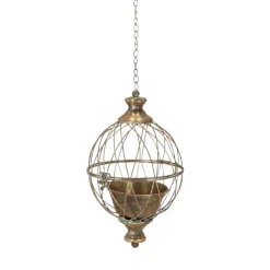 Wisząca metalowa donica z postarzanym efektem h32,5 cm * Esschert Design Sale