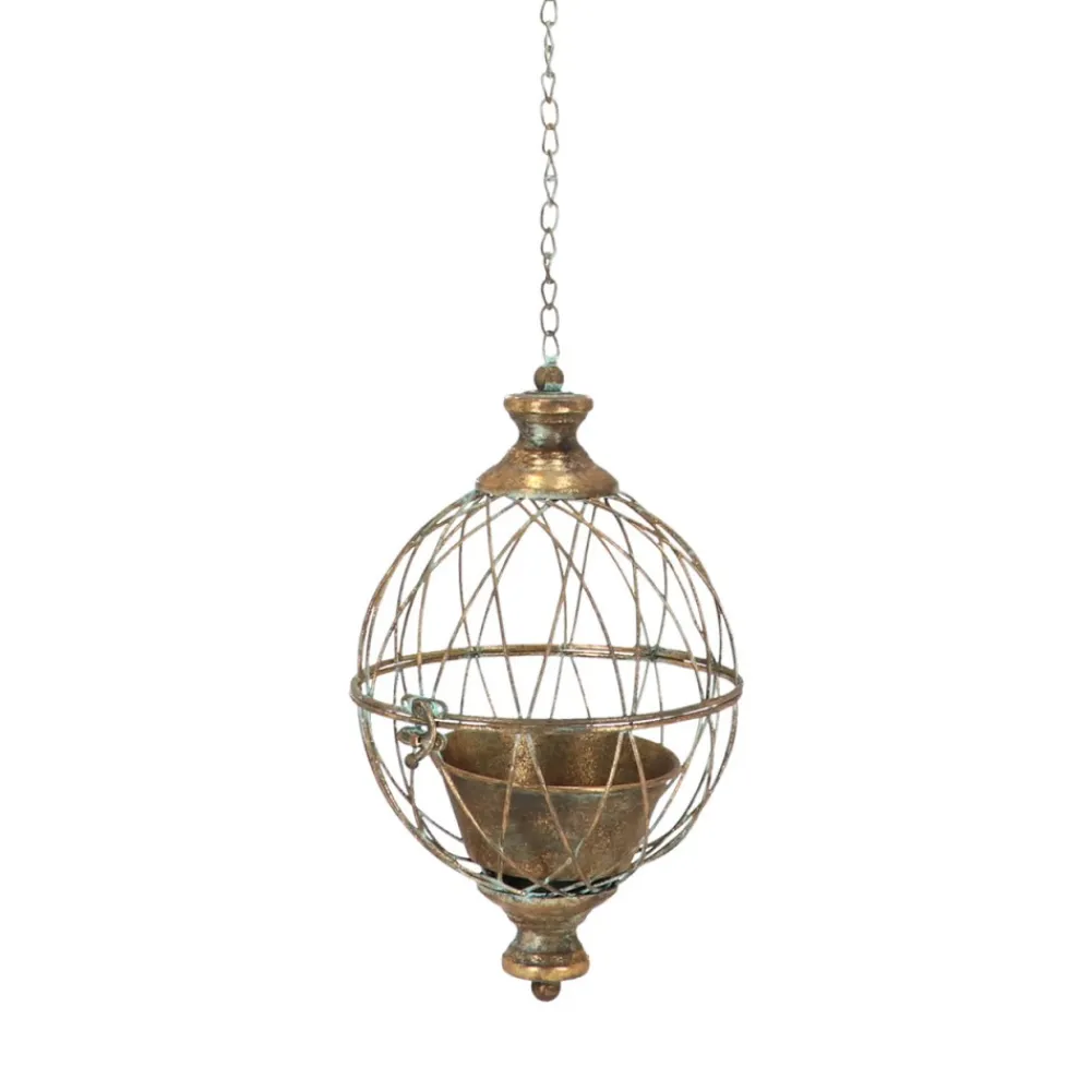 Wisząca metalowa donica z postarzanym efektem h32,5 cm * Esschert Design Sale