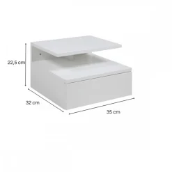 Wisząca szafka nocna biała Ashlane * Actona Discount
