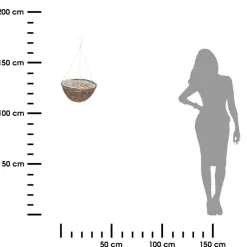 Wiszący kosz na kwiaty z wikliny 35 cm
