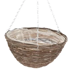 Wiszący kosz na kwiaty z wikliny 35 cm