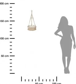 Wiszący kwietnik ze sznurka Makrama 60cm