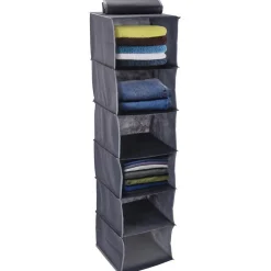 Wiszący organizer do szafy tekstylny 6 przegródek 120x30x30 cm