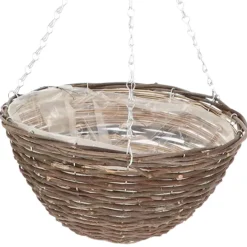 Wiszący kosz na kwiaty z wikliny 30 cm * Esschert Design Hot