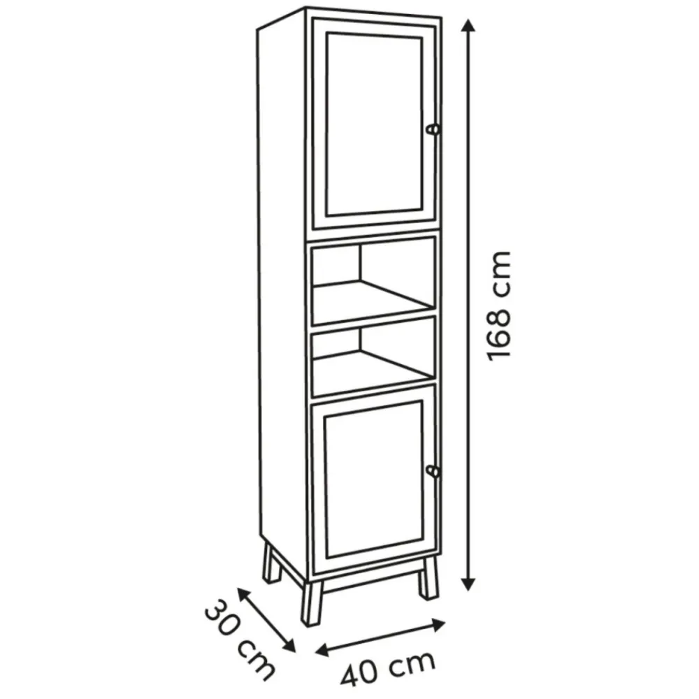 Wąska szafka łazienkowa Cane 168 cm brązowa * 5five Simply Smart Hot