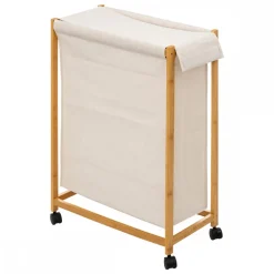 Wąski kosz na pranie White bamboo