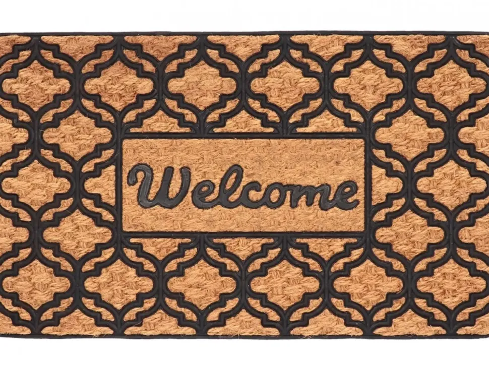 Wycieraczka kokosowa Welcome z designerskim wzorem 77 x 47 cm