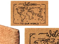 Wycieraczka kokosowa Welcome to our World mapa 60x40 cm
