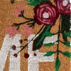 Wycieraczka kokosowa HOME kwiaty 60x40 cm * HowHomely New