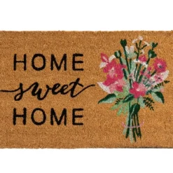 Wycieraczka kokosowa Home Sweet Home bukiet kwiatów 60x40 cm * HowHomely New