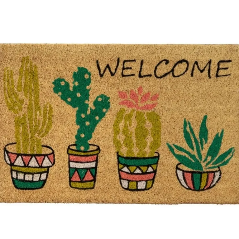 Wycieraczka kokosowa Welcome kaktusy 60x40 cm * HowHomely Outlet