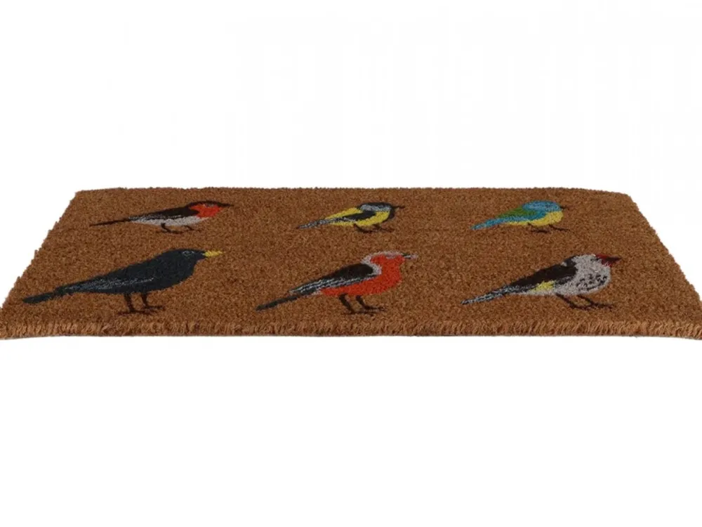 Wycieraczka kokosowa z motywem kolorowych ptaków 75 x 45 cm * Esschert Design Online