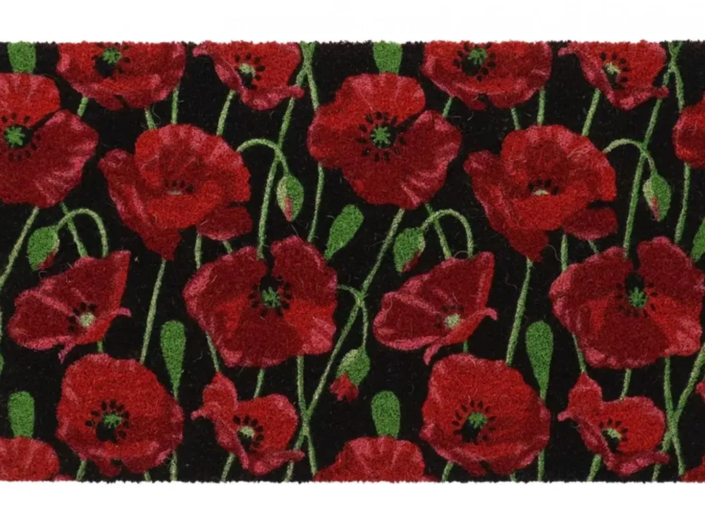 Wycieraczka kokosowa z motywem Maków 75 x 45 cm * Esschert Design
