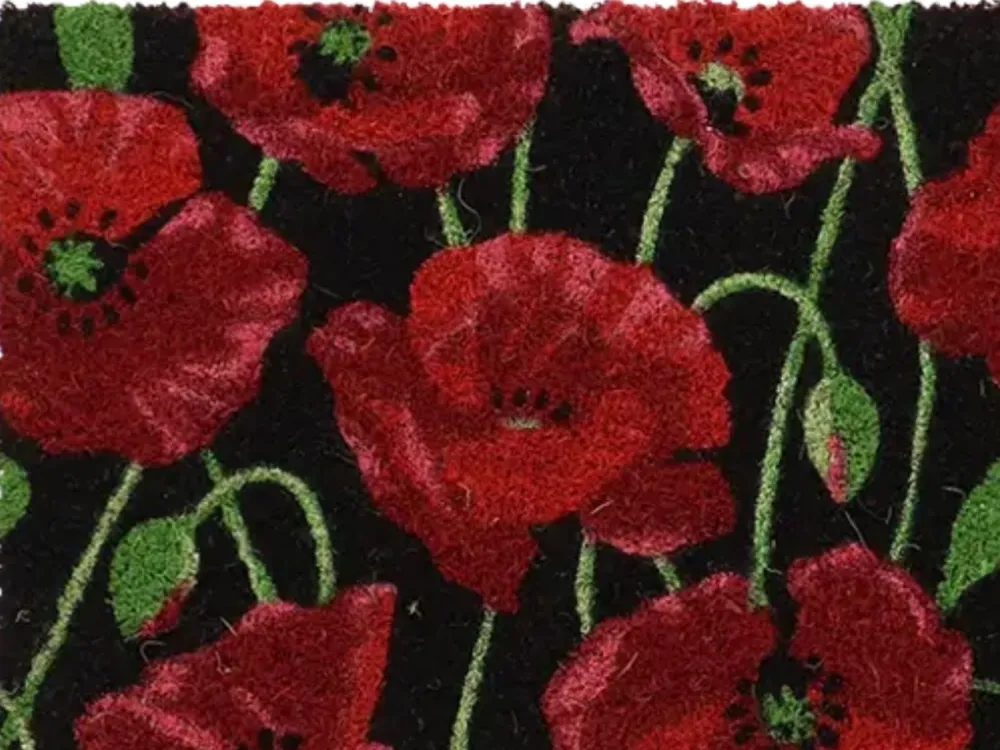 Wycieraczka kokosowa z motywem Maków 75 x 45 cm * Esschert Design