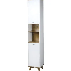 Wysoka szafka łazienkowa z półkami i drzwiami 32 x 28 x h180 cm