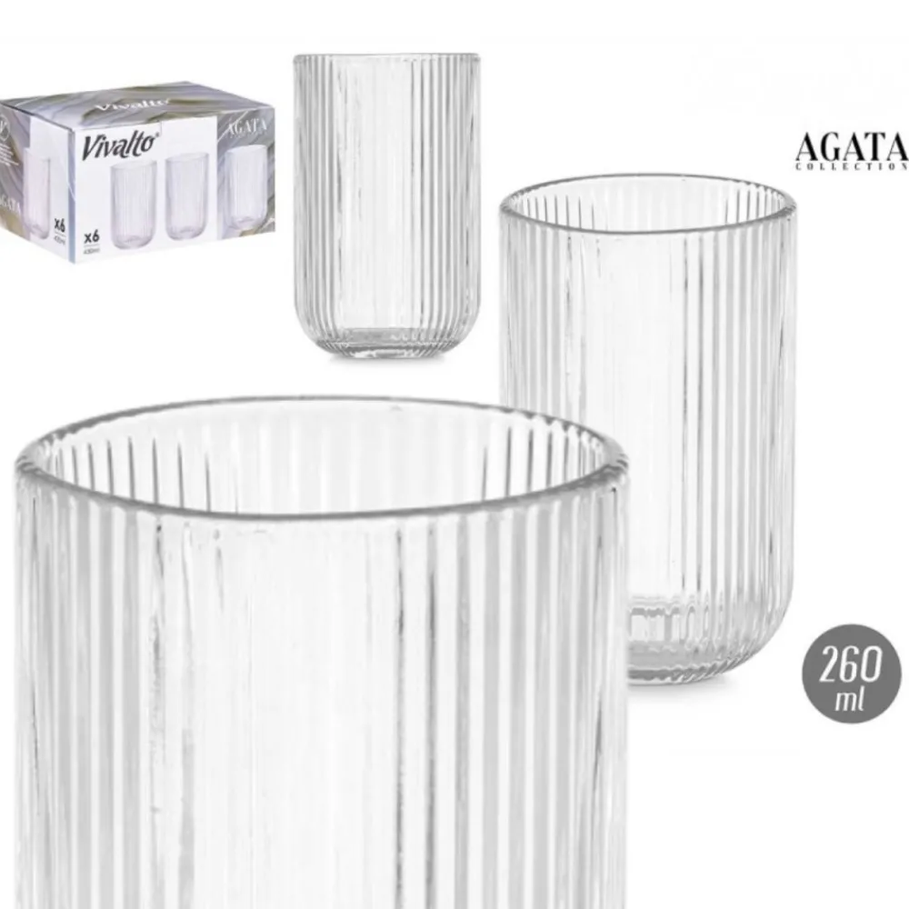 Wysoka szklanka 430 ml prążkowana * VIVALTO Online