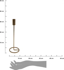 Wysoki świecznik w kolorze złotym 31 cm * H&S Decoration Online