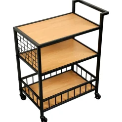 Wózek kuchenny na kółkach 3 poziomy loft 60x38xh79 cm