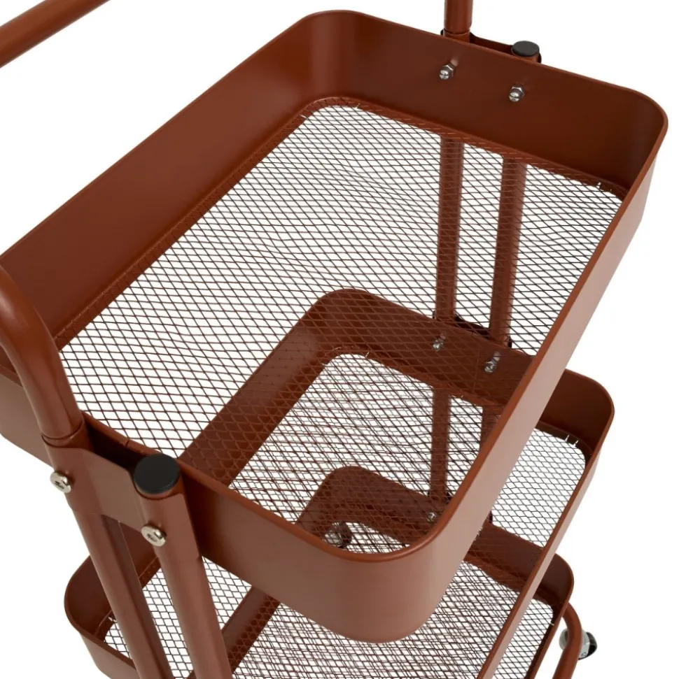 Wózek mobilny metalowy Trolley brązowy
