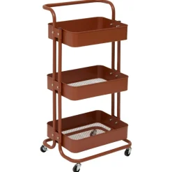 Wózek mobilny metalowy Trolley brązowy