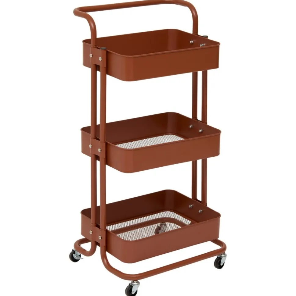 Wózek mobilny metalowy Trolley brązowy
