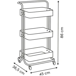 Wózek mobilny metalowy Trolley brązowy