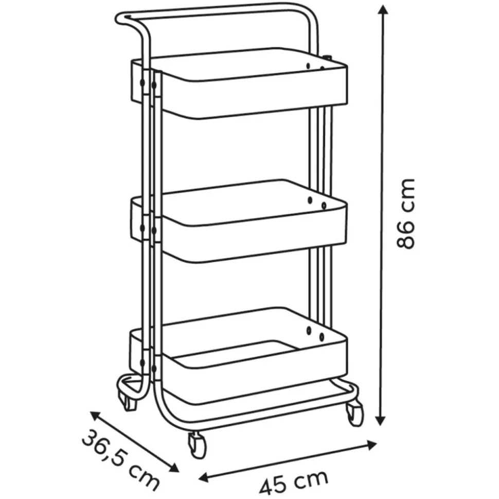 Wózek mobilny metalowy Trolley brązowy
