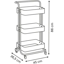 Wózek mobilny metalowy Trolley beżowy