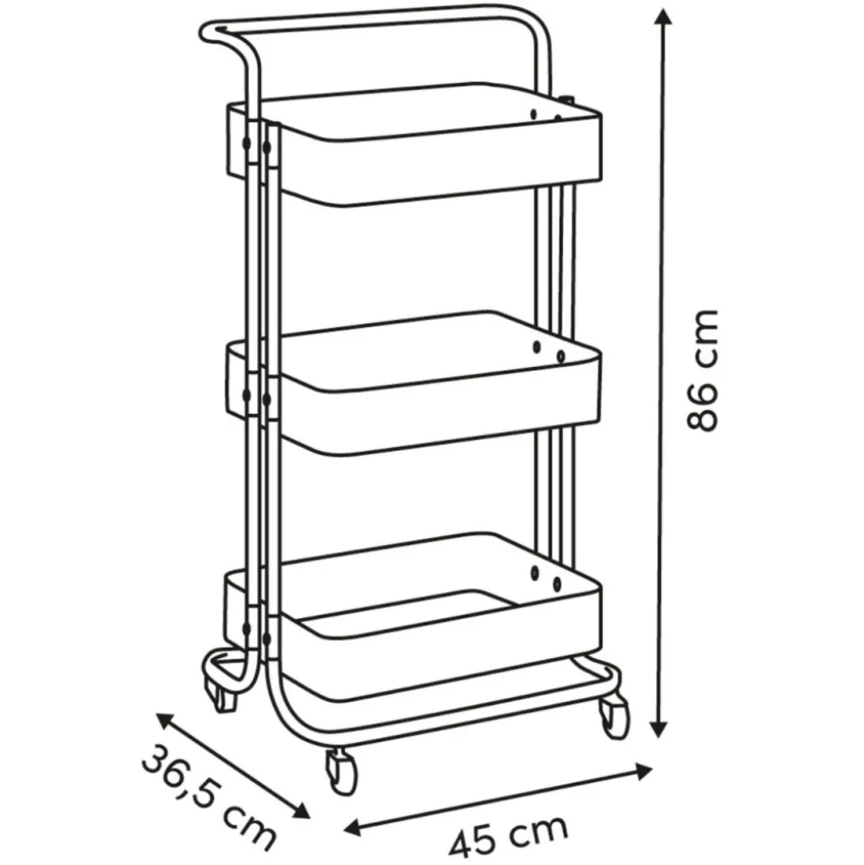 Wózek mobilny metalowy Trolley beżowy