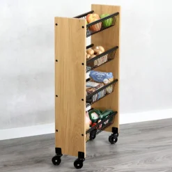 Wózek kuchenny wąski na kółkach 4 poziomy 45x17xh77 cm * Kesper Clearance