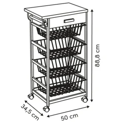 Wózek mobilny Trolley 88,8 cm beżowy * 5five Simply Smart New