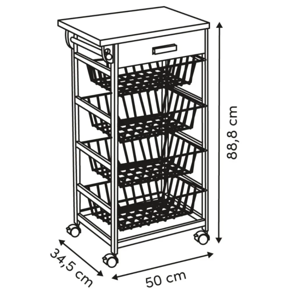 Wózek mobilny Trolley 88,8 cm beżowy * 5five Simply Smart New
