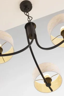 Żyrandol ARTHUR czarny biały abażur 3xE27