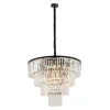 Żyrandol CRISTAL Czarny Szklane Kryształy 12xE14 71cm