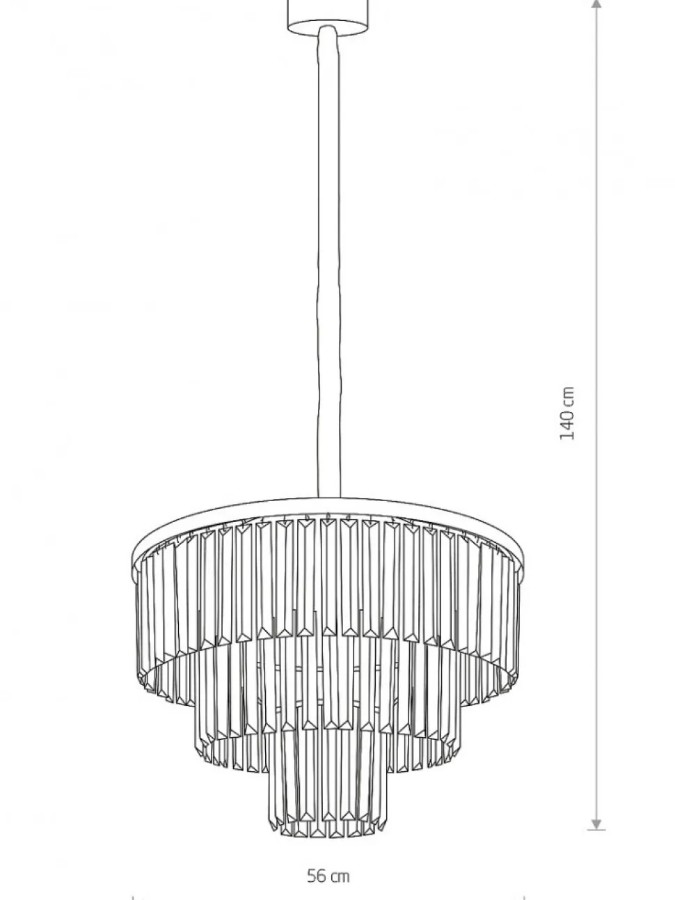 Żyrandol CRISTAL Czarny Szklane Kryształy 9xE14 56cm