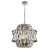 Żyrandol CROWN Srebrny Szklane Kryształy 12xE14 54cm