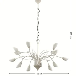 Żyrandol GLORIOSA szary 15xG9