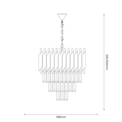 Żyrandol Kryształowy Cristal Czarno-złoty 5xE14 38cm