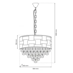 Żyrandol LUXURIA Złoty Szklane Kryształy 9xE14 50cm