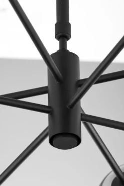 Żyrandol MOKA Czarny Transparentny Szklane Klosze 4xG9 4xGU10
