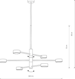 Żyrandol ORBIT Biały 6xGX53