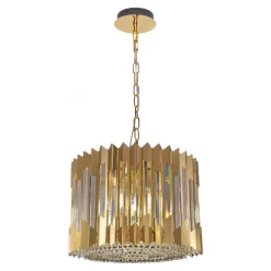 Żyrandol RITZ Złoty Szklane Kryształy 7xE14 42cm