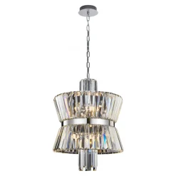 Żyrandol AURELIA Srebrny Szklane Kryształy 8xE14 42cm * Eko-light