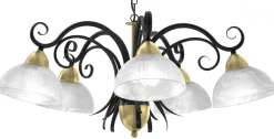 Żyrandol AURORA Czarny Złoty Szklany Klosz 5xE27 * Luminex Hot