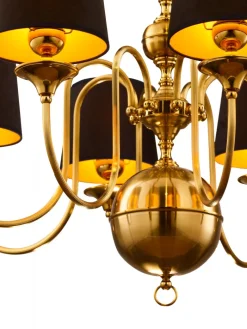 Żyrandol BATUMI Złoty Czarny Abażury 8xE27 * Jupiter Outlet