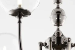 Żyrandol BRILLANTE Czarny Transparentny Szklane Klosze 6xG9 * Jupiter