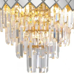 Żyrandol CARISMA Srebrny Szklane Kryształy 9xE14 50cm * Eko-light Discount