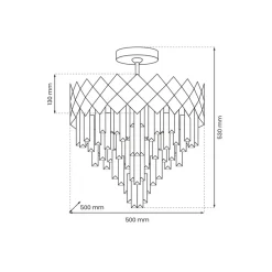 Żyrandol CARISMA Srebrny Szklane Kryształy 9xE14 50cm * Eko-light Discount