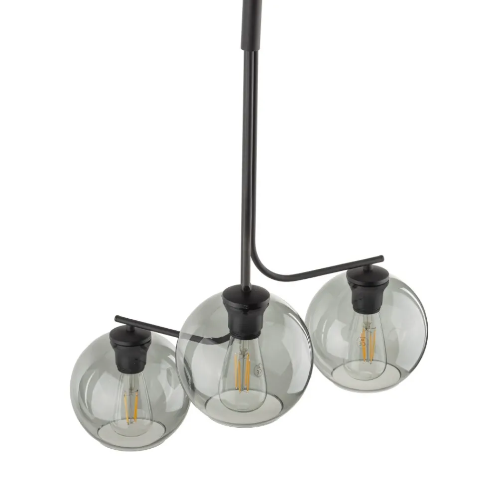 Żyrandol CESAR Czarny Szklane Klosze 3xE27 * TK Lighting